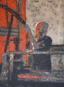 Unter Druck, 40 x 30 cm, Carborundum (Druckplatte links)