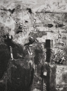 Im Studio, 40 x 30 cm, Carborundum