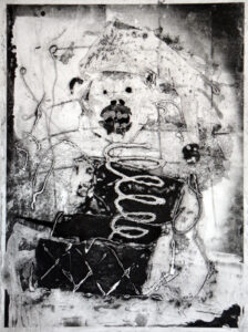 Der Springteufel, 40 x 30 cm, Carborundum