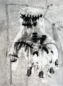 Eiskaltes Händchen, 40 x 30 cm, Carborundum